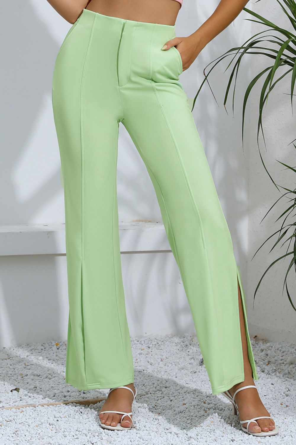 Dana Slit High-Rise Flare Pants